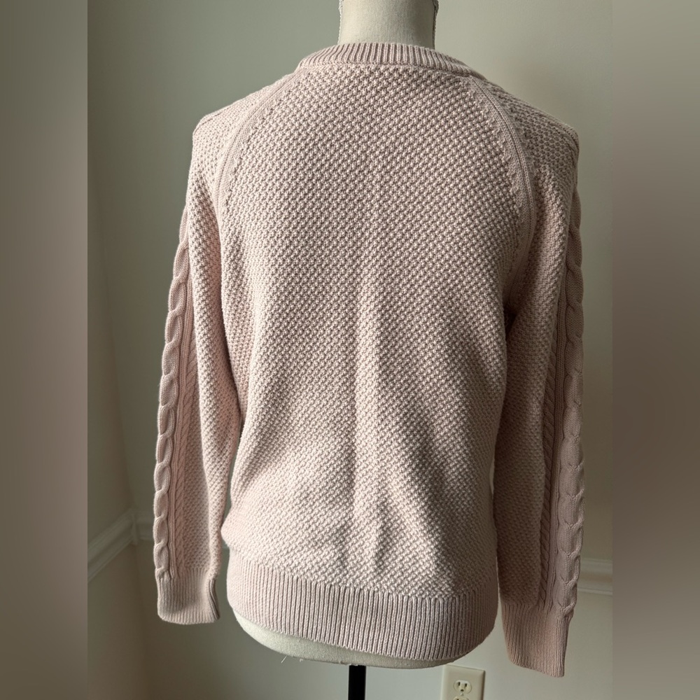 GAP 100% Cotton Light Pink Cable Knit Sweater Size M - Picture 6 of 14